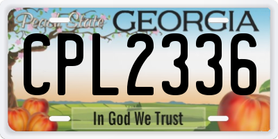 GA license plate CPL2336