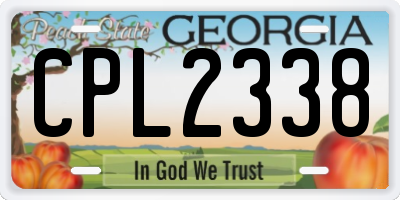 GA license plate CPL2338