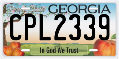 GA license plate CPL2339