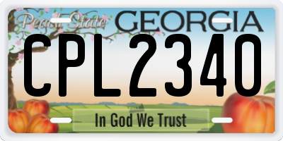 GA license plate CPL2340