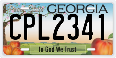 GA license plate CPL2341