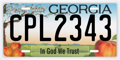 GA license plate CPL2343