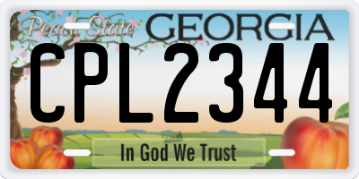 GA license plate CPL2344
