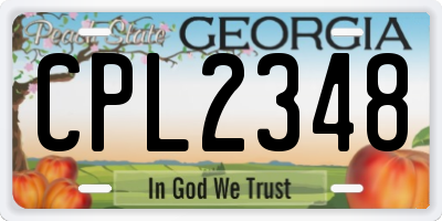 GA license plate CPL2348