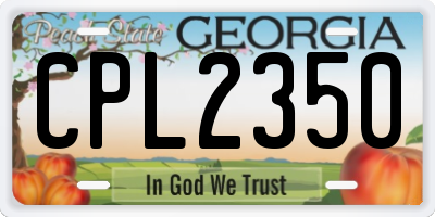 GA license plate CPL2350
