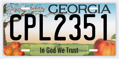 GA license plate CPL2351