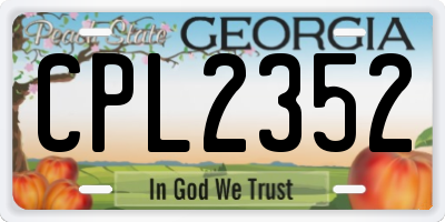 GA license plate CPL2352