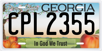 GA license plate CPL2355
