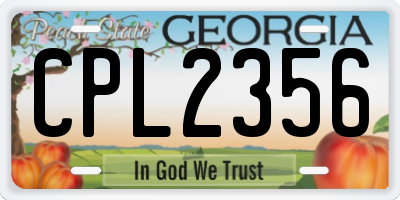 GA license plate CPL2356