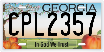 GA license plate CPL2357