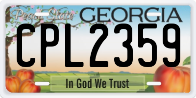 GA license plate CPL2359