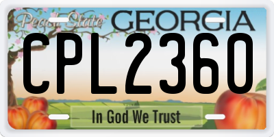 GA license plate CPL2360