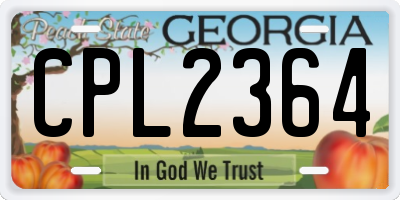 GA license plate CPL2364