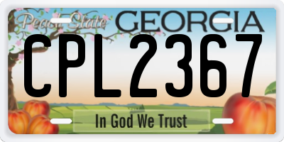 GA license plate CPL2367
