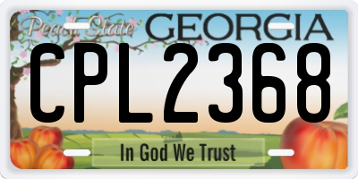 GA license plate CPL2368