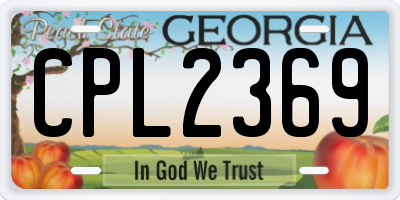 GA license plate CPL2369