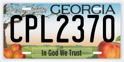 GA license plate CPL2370