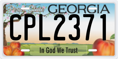 GA license plate CPL2371