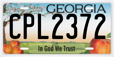 GA license plate CPL2372