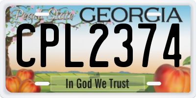 GA license plate CPL2374