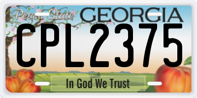 GA license plate CPL2375