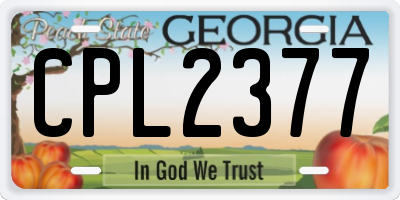 GA license plate CPL2377