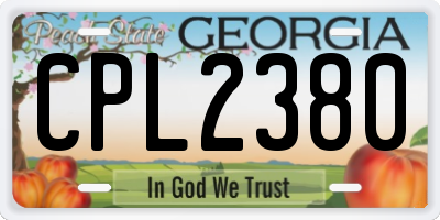 GA license plate CPL2380