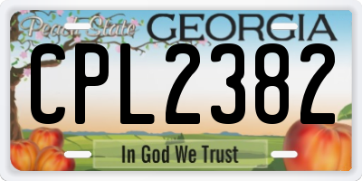 GA license plate CPL2382