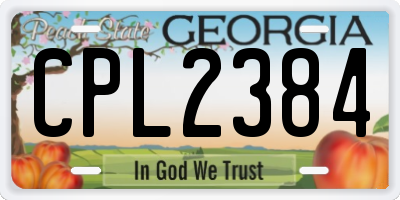 GA license plate CPL2384