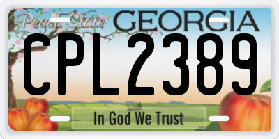 GA license plate CPL2389