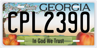 GA license plate CPL2390