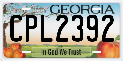GA license plate CPL2392