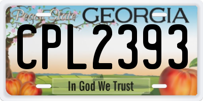 GA license plate CPL2393