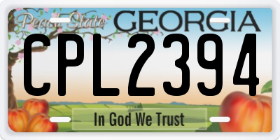 GA license plate CPL2394