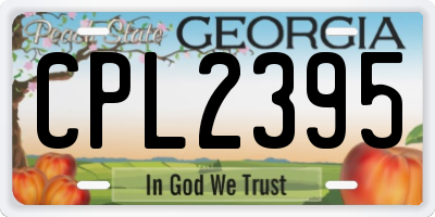 GA license plate CPL2395