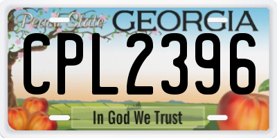 GA license plate CPL2396