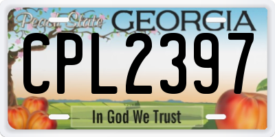 GA license plate CPL2397