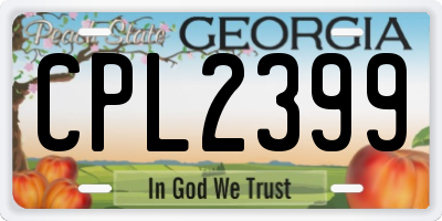 GA license plate CPL2399