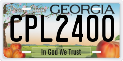 GA license plate CPL2400