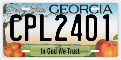 GA license plate CPL2401