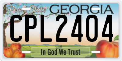 GA license plate CPL2404