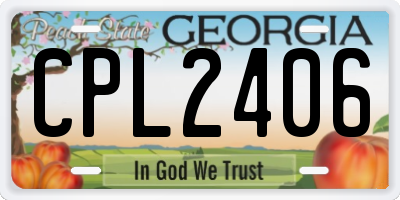 GA license plate CPL2406