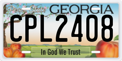 GA license plate CPL2408