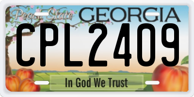 GA license plate CPL2409