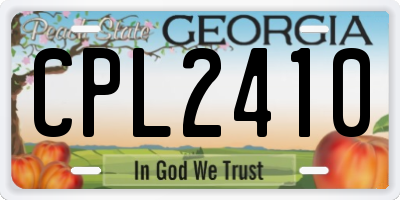 GA license plate CPL2410