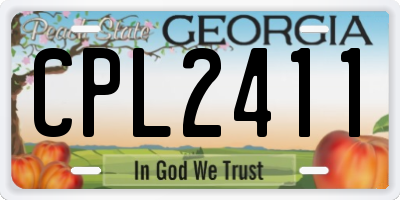 GA license plate CPL2411