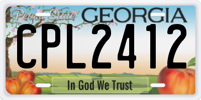 GA license plate CPL2412