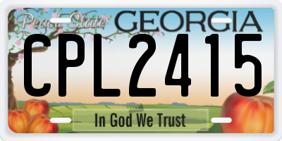 GA license plate CPL2415