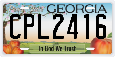 GA license plate CPL2416