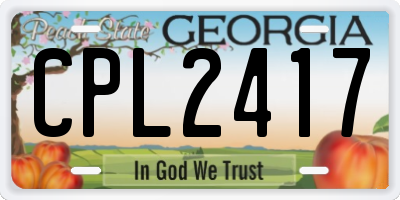 GA license plate CPL2417